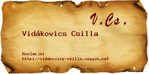 Vidákovics Csilla névjegykártya